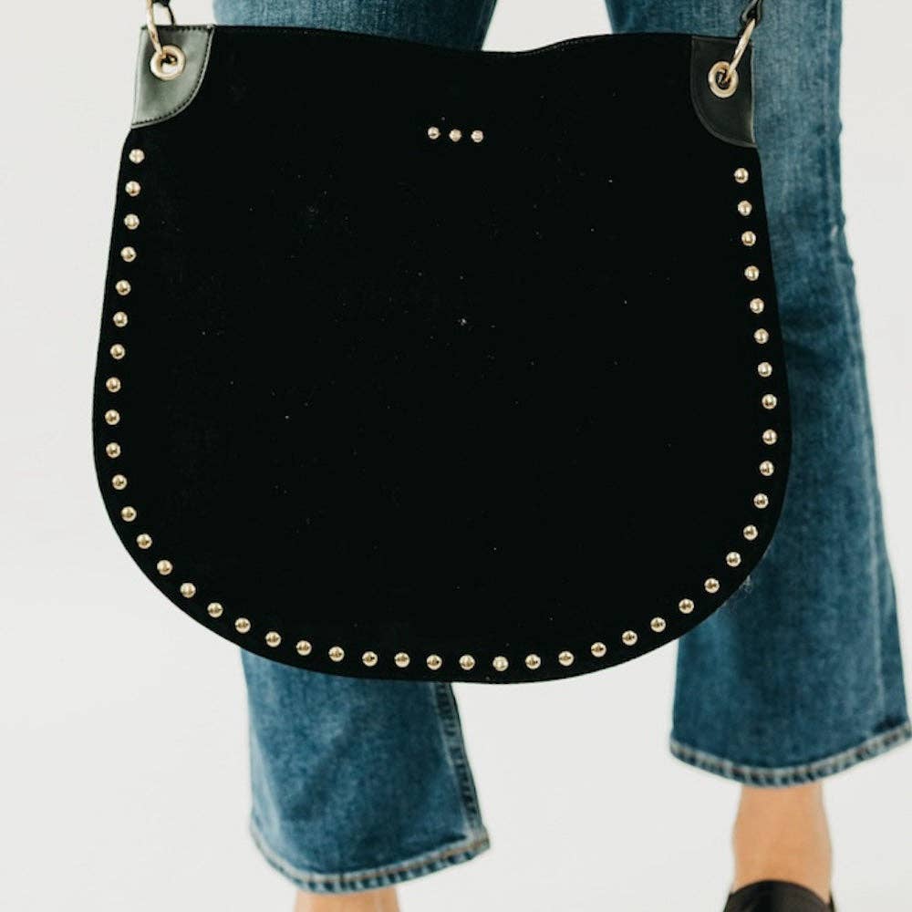 Pretty Simple - Rosalie Rivet Suede Hobo Bag
