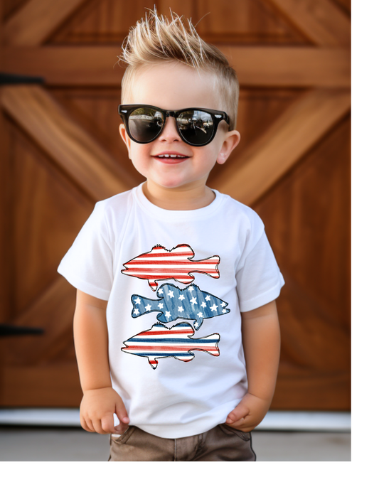 Tiny trendz teez - Patriotic july 4th fish kids graphic tee