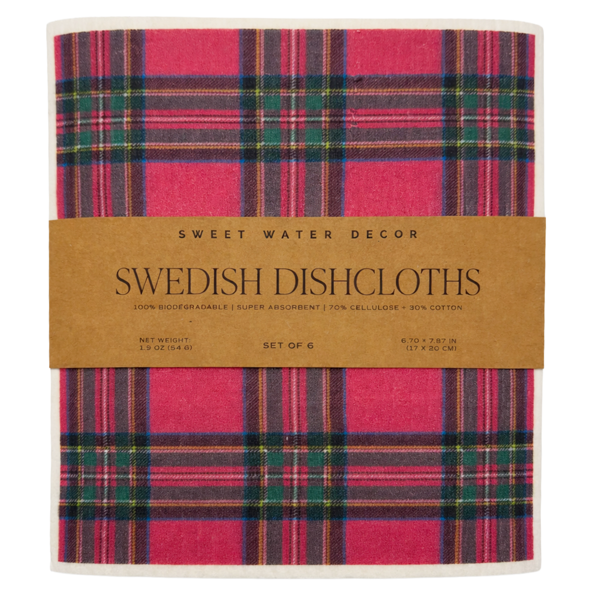 Sweet Water Decor - *NEW* Holiday Pattern Swedish Dishcloths, Set of 6