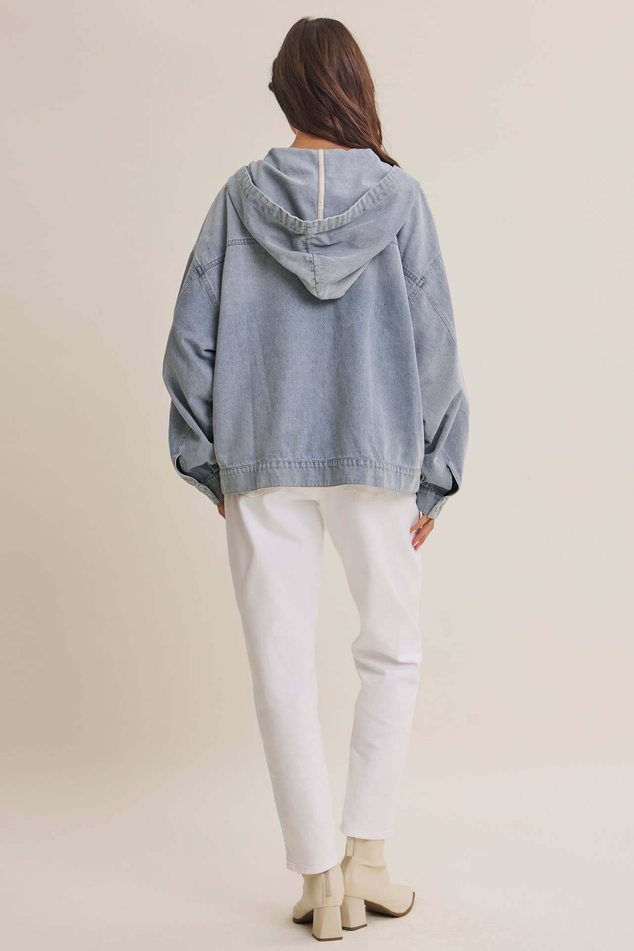 in february - CRAVING COMFORT MINERAL-WASHED DENIM HOODED PULLOVER