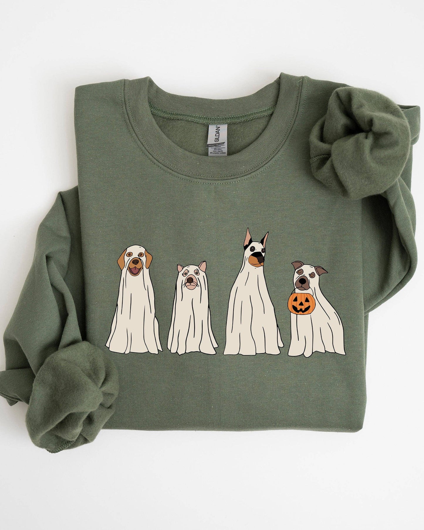 Refinery Number One LLC - Spooky Ghost Dogs, Bathroom, Aesthetic Halloween Sweatshirt