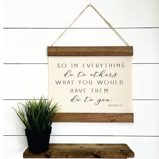 Red Barn Canvas - Do to others, Matthew 7-12