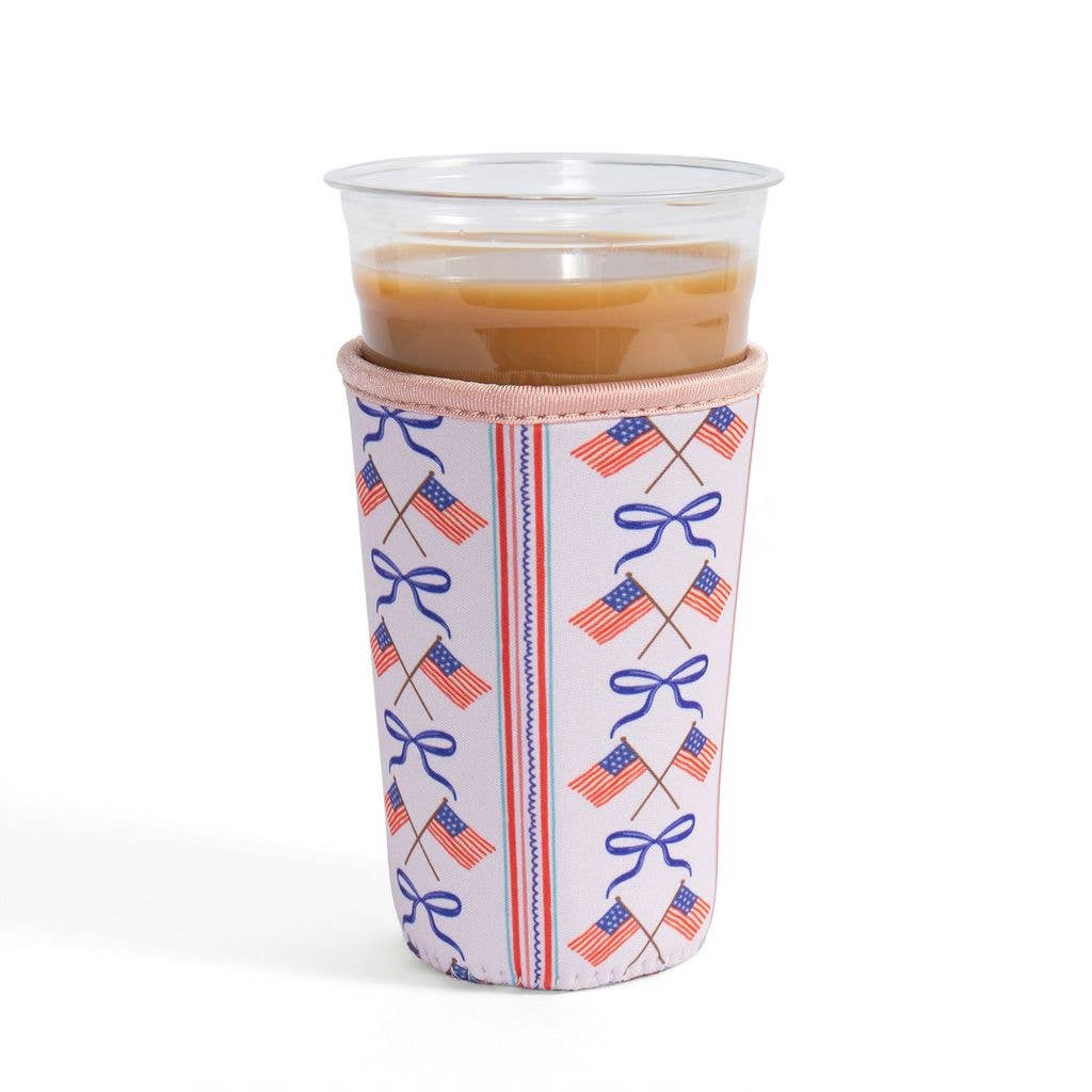 Pippi Post - American Flags & Coquette Bows Drink Sleeve
