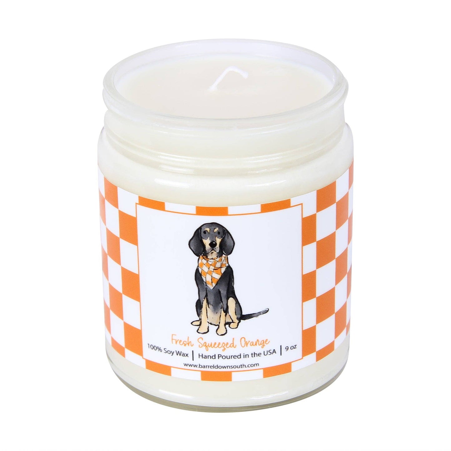 Barrel Down South - Bluetick Coonhound Checkerboard Candle