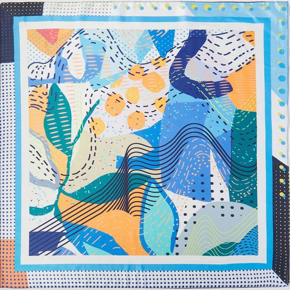 Sensibling Corp. - Abstract Collage Print Square Bandana Scarf