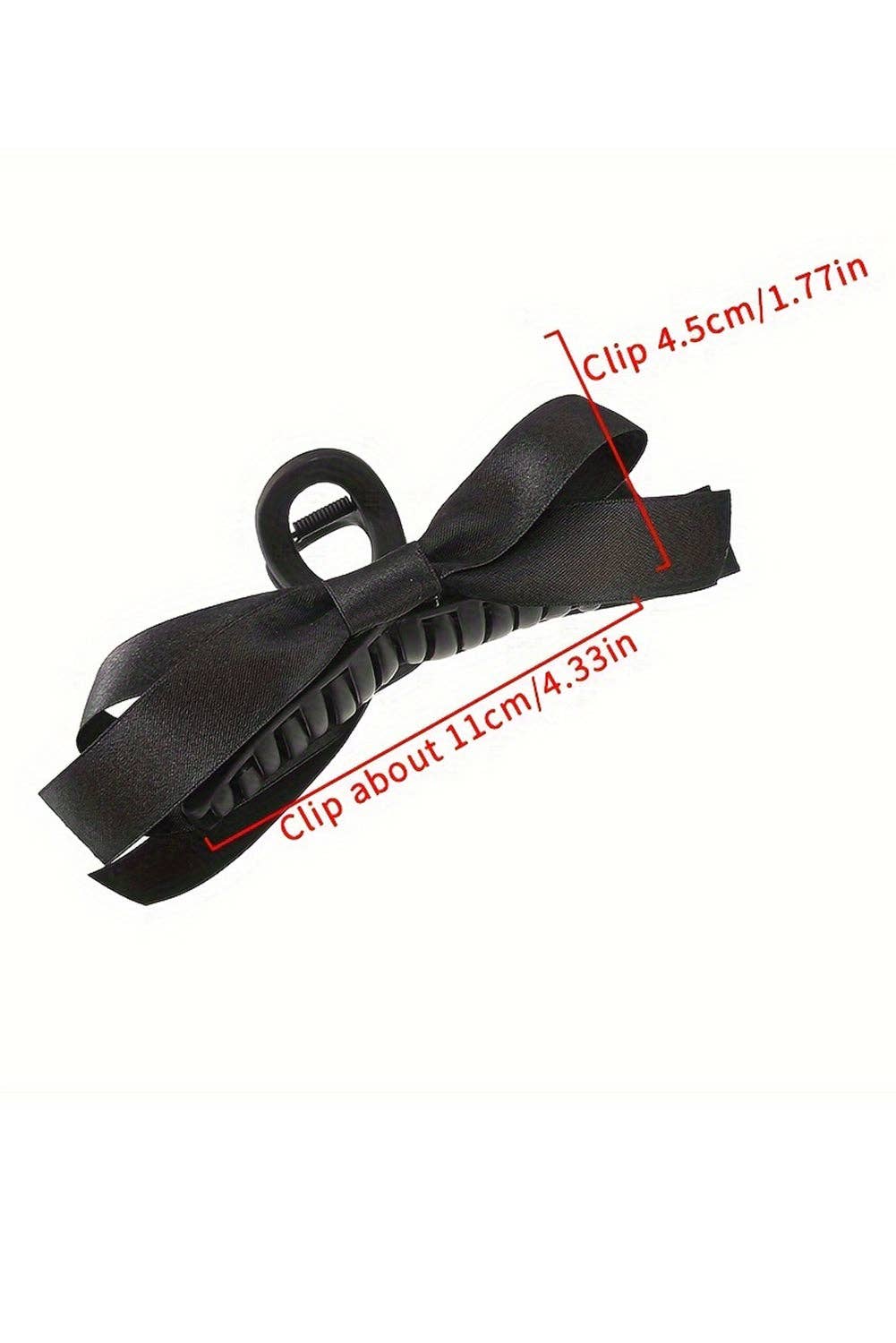 Lovesoft - Solid Color Bow Decor Large Hair Claw Clip
