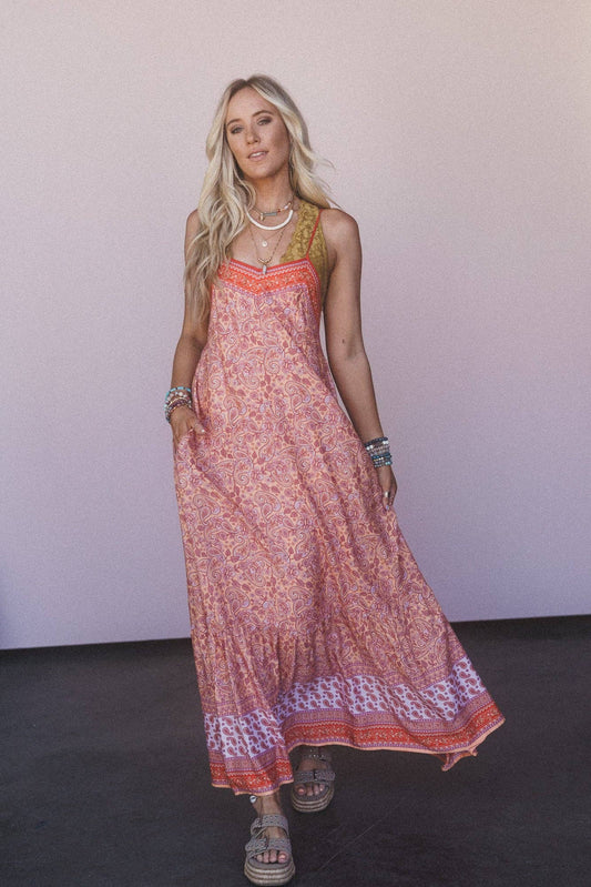 Three Bird Nest - Forever Wild Maxi Dress - Orange Floral