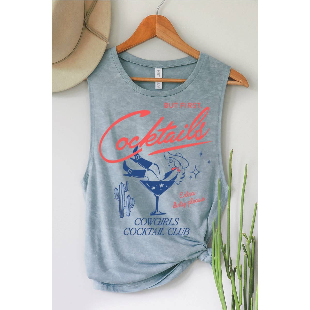 HRTandLUV - BUT FIRST COCKTAILS MINERAL GRAPHIC TANK TOP