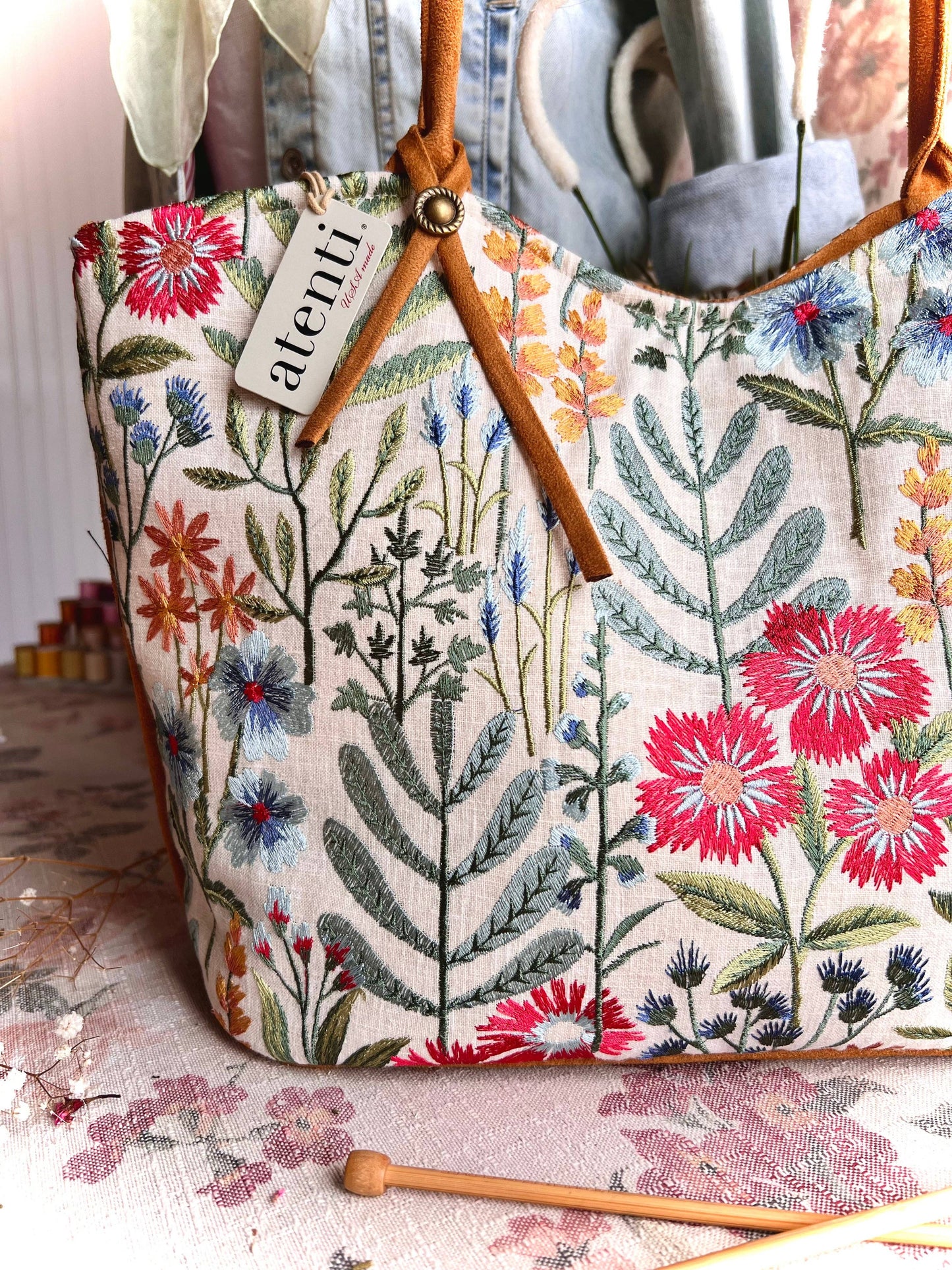 Atenti - Wildflower Lolita: USA Made, Handbag with Matching Pouch