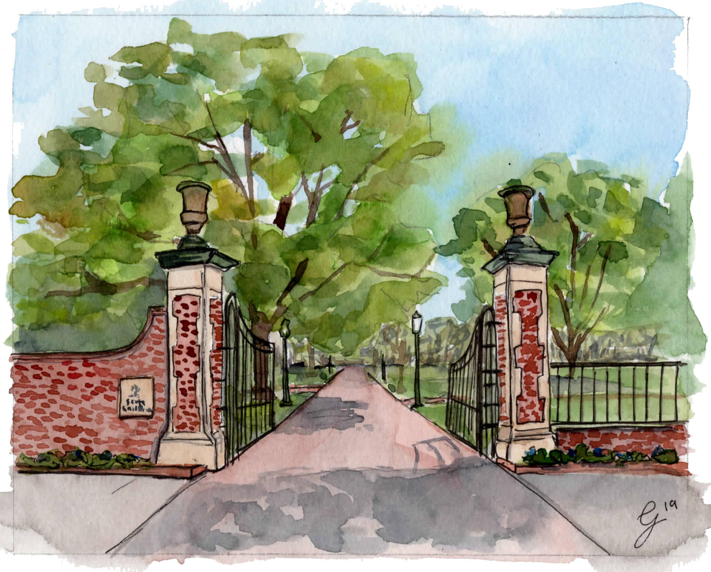 USC Horseshoe Watercolor Art Print Grace Langdon Art