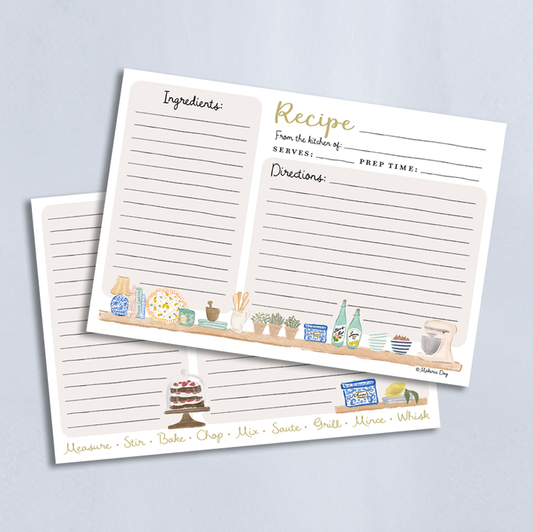 Makerie Day - Recipe Cards - Set of 12  Chinoiserie Design