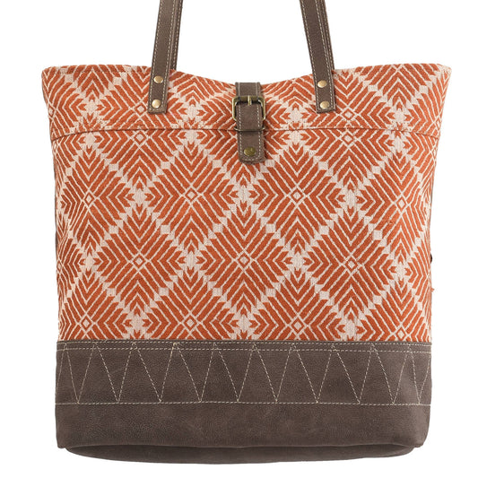 Clea Ray Canvas Bags & Clothing - Rust Tones with Fur Bag
