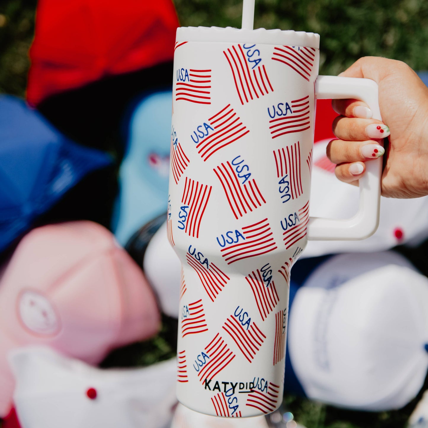 Katydid - "USA" Flags Repeat Wholesale Tumbler Cup