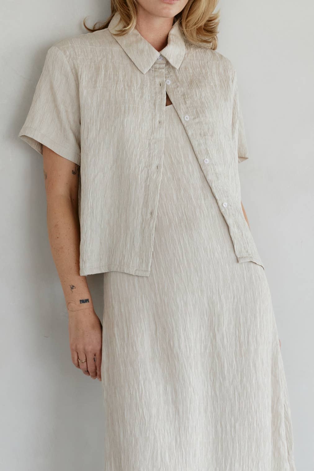 MOD REF - The Miranda Top | Textured Button-Down Top