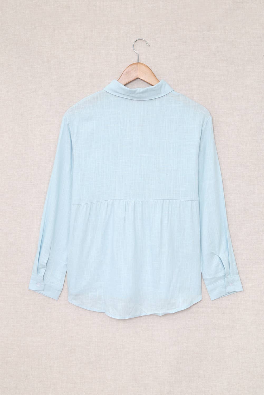 NINEXIS - CWTSTL1282_FALL LONG-SLEEVED LAPEL BUTTON-DOWN BLOUSE