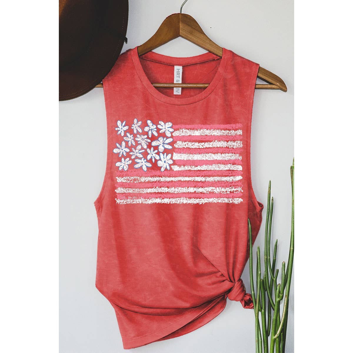 HRTandLUV - AMERICAN FLAG MINERAL GRAPHIC TANK TOP