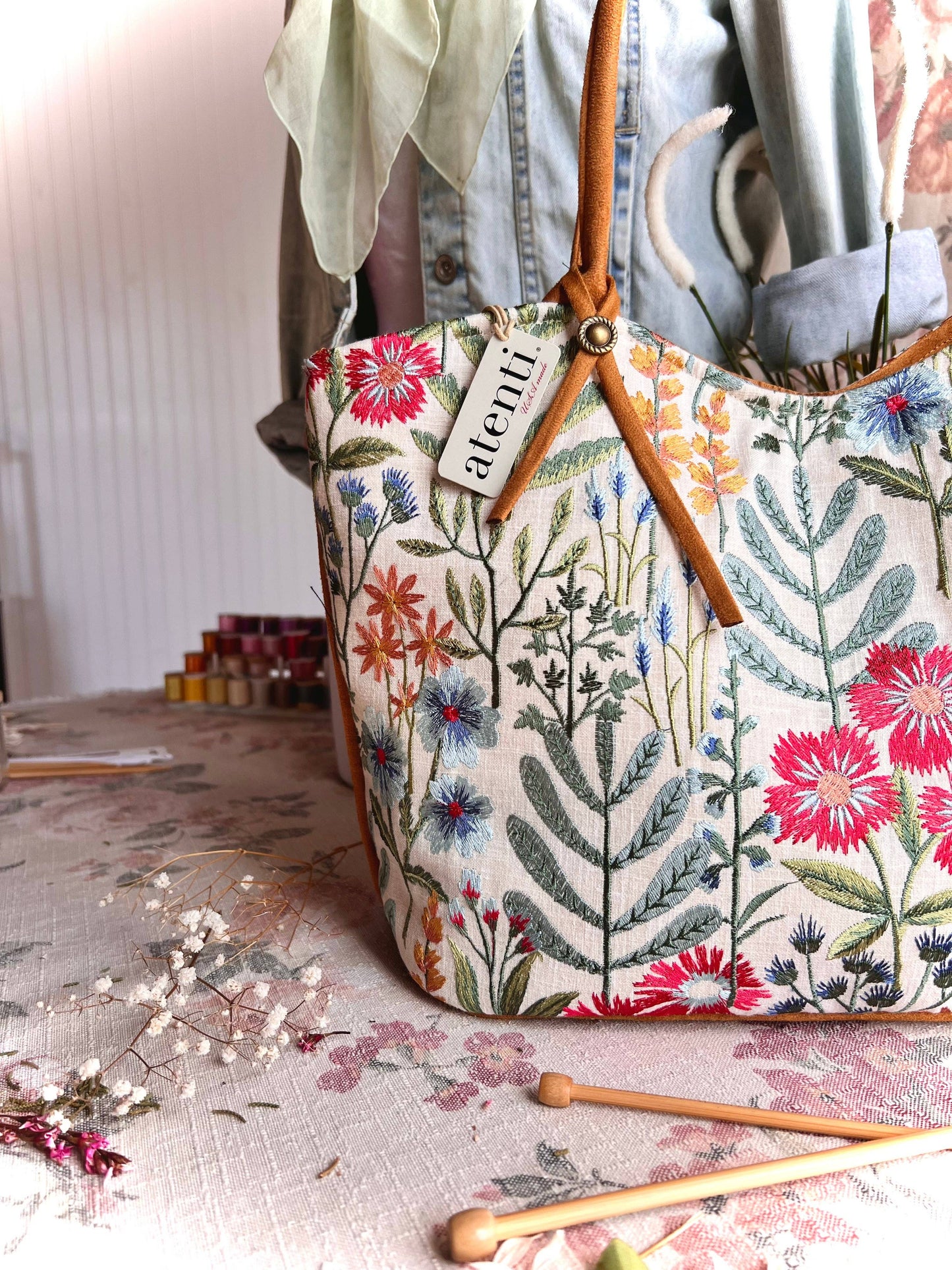 Atenti - Wildflower Lolita: USA Made, Handbag with Matching Pouch