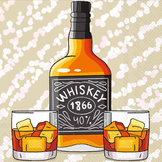 Boston International - Paper Cocktail Napkins Pack of 20 Whiskey 1866