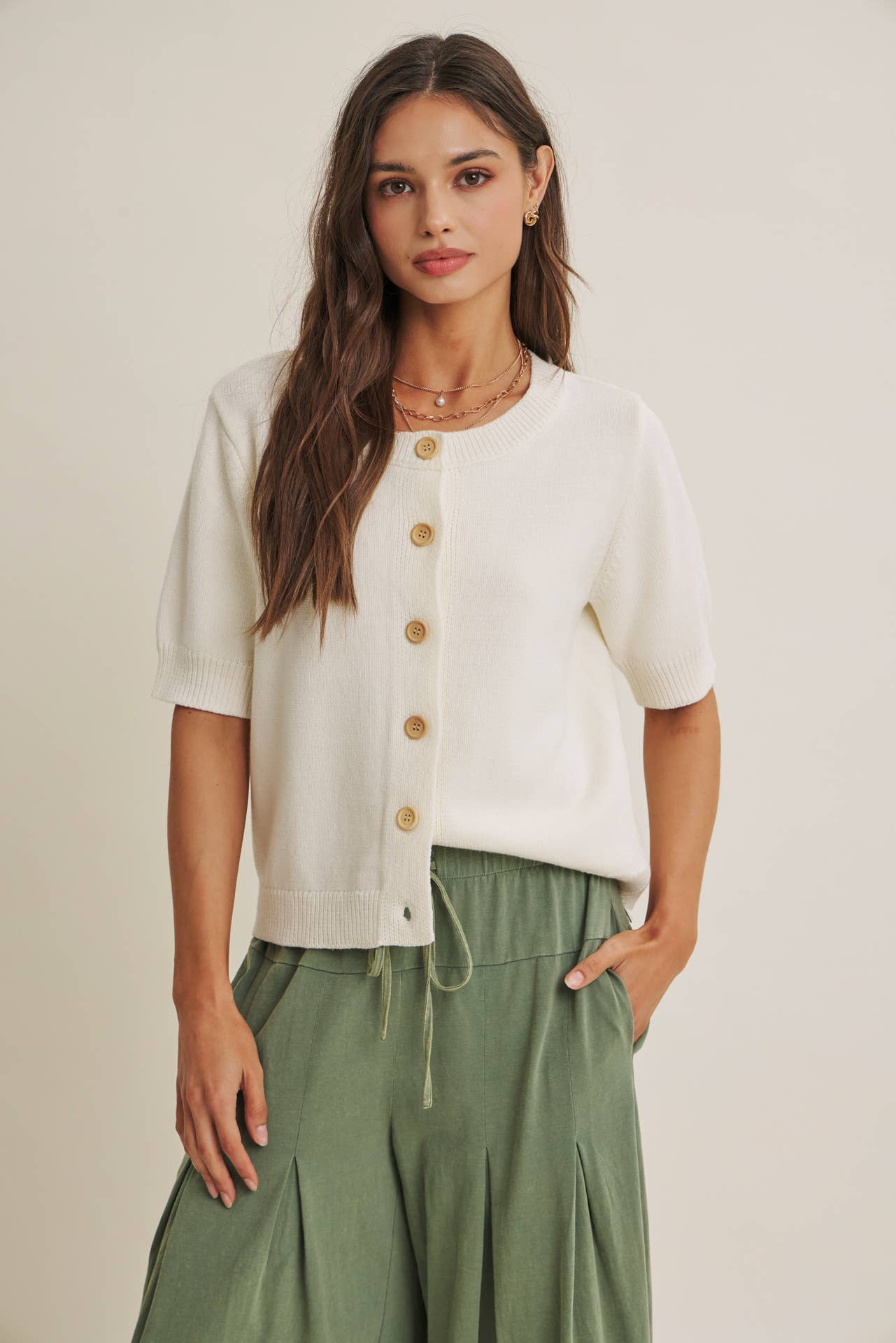 in february - WEEKEND COFFEE MINIMAL SILHOUETTE COTTON CARDIGAN