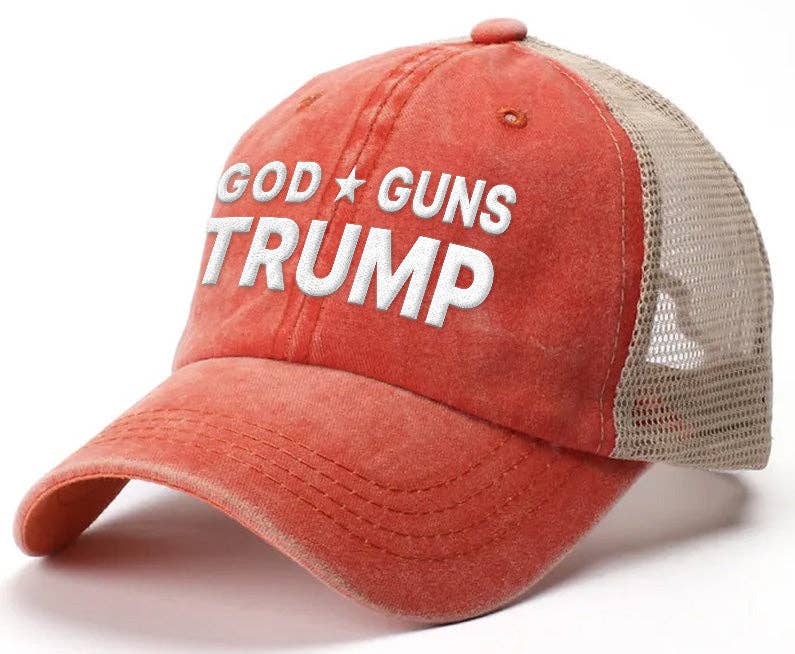 I Love My Freedom - God Guns Trump Trucker Mesh Hat 0998