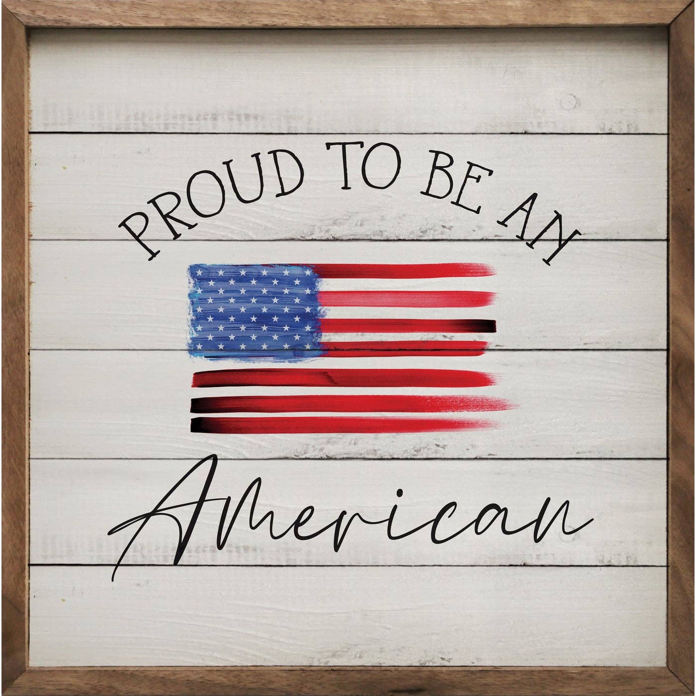 Kendrick Home - Proud To Be An American Flag Whitewash