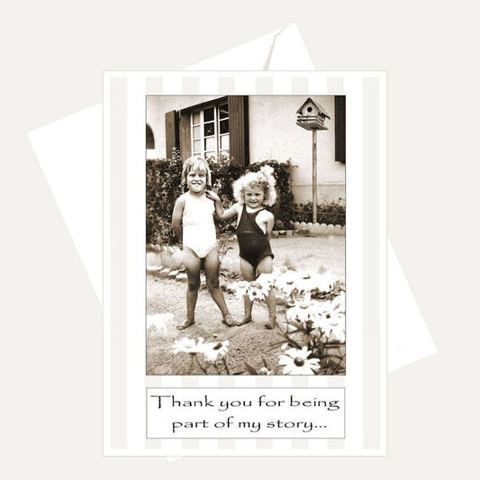 Bellflower Girl - Old Photo - Thanks For Being Part of My Story - Friend Card