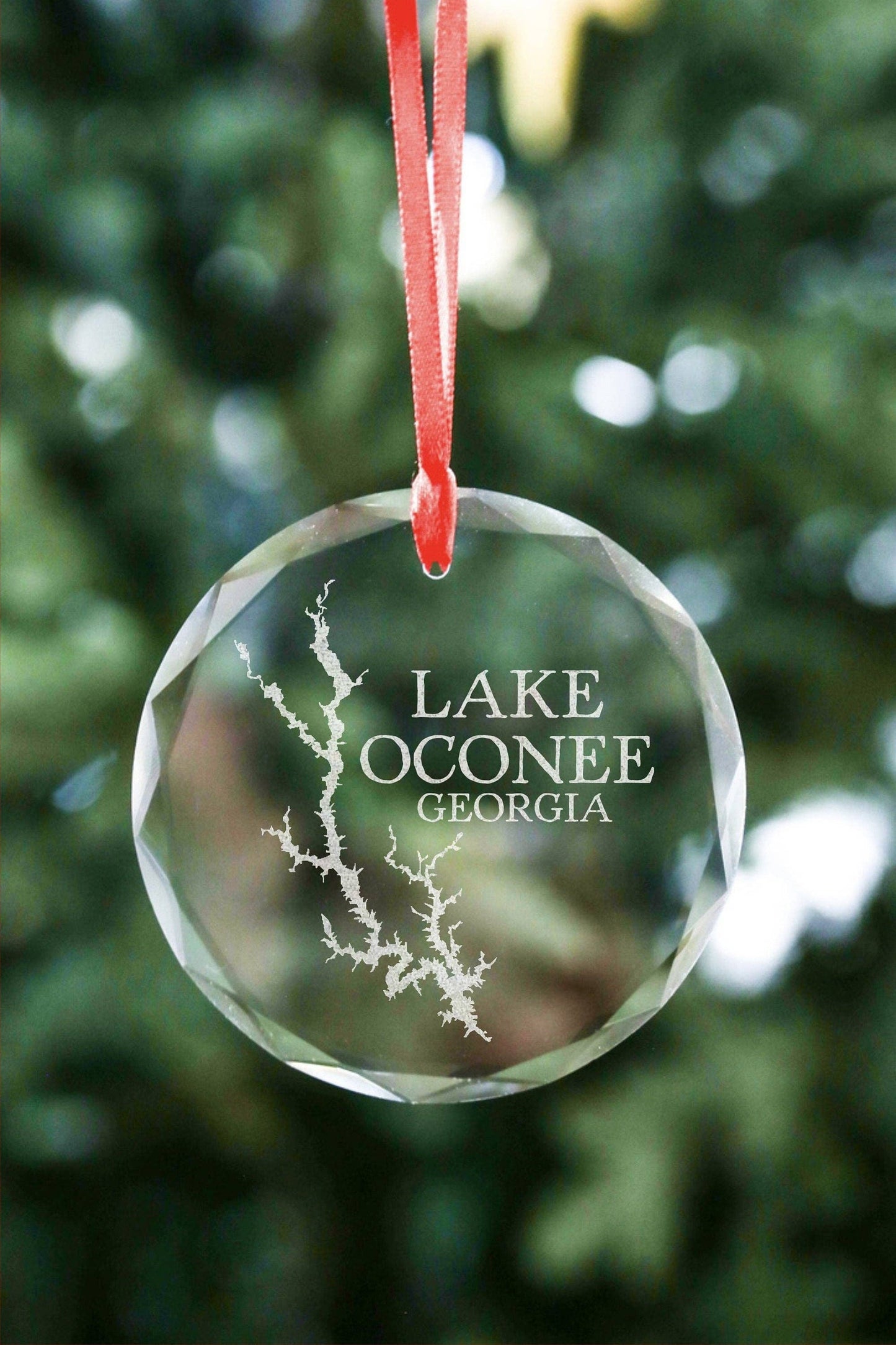 The Lillie Pad - Custom Lake Map Ornament - Etched Crystal Ornament