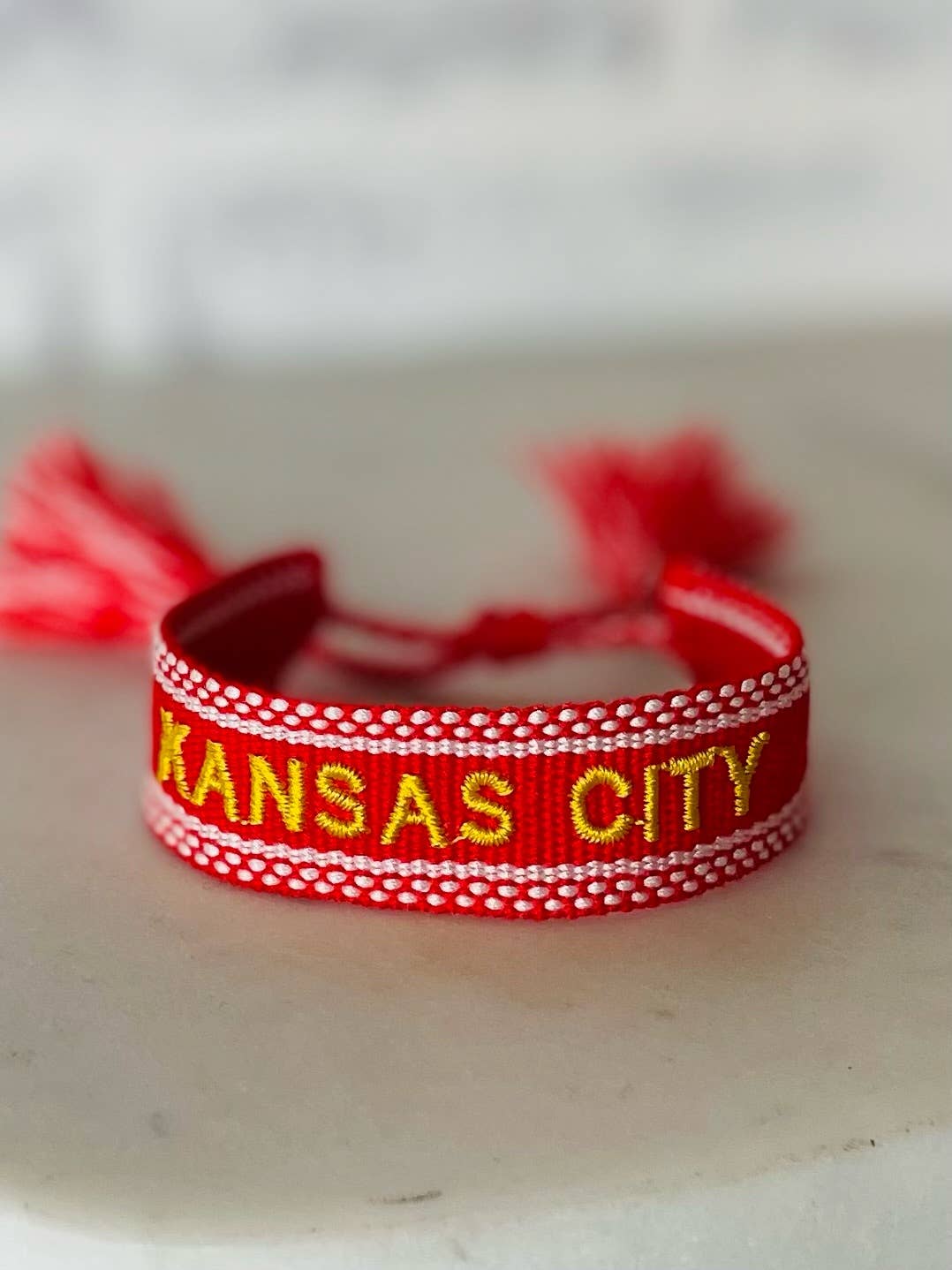 Hart & Lux - Kansas City Chiefs Woven Embroidered Friendship Bracelet