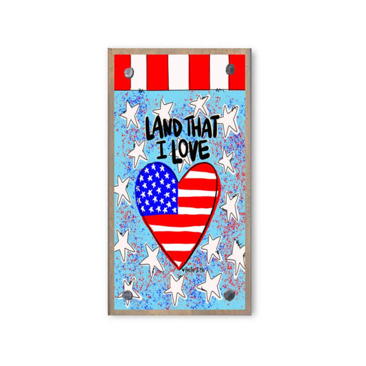Baxter & Me - Land That I Love Heart Driftwood Happy Block