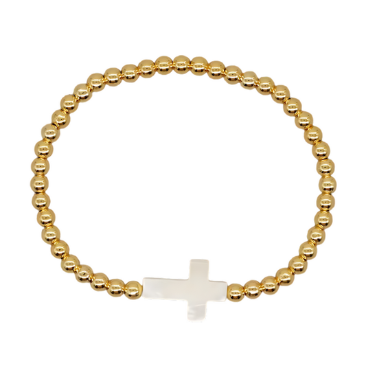 Deep South Originals, LLC - Sophia Pearl Cross Bracelet ~ Deep South Originals
