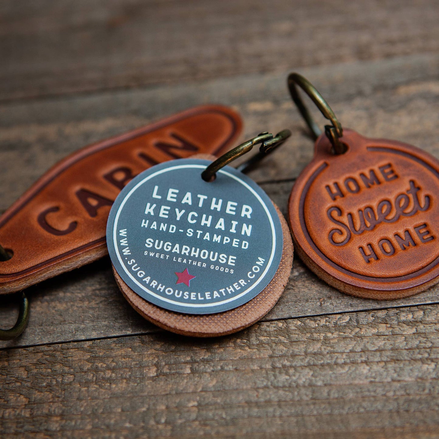 Sugarhouse Leather - Kentucky Silhouette Leather Keychain Circle