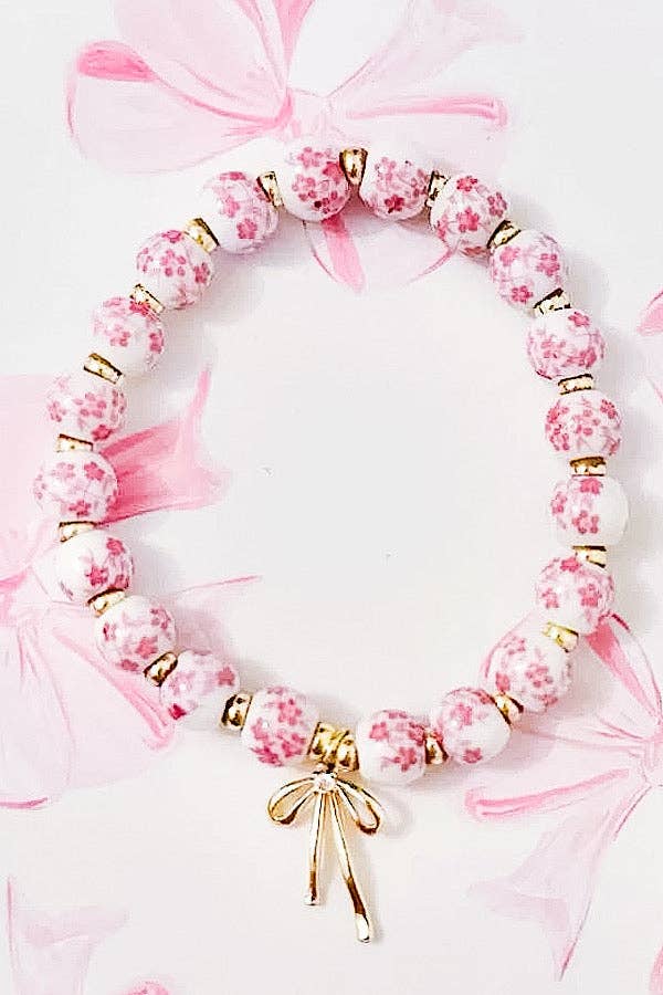 Nash Grey - Jen Floral Bow Beaded Bracelets