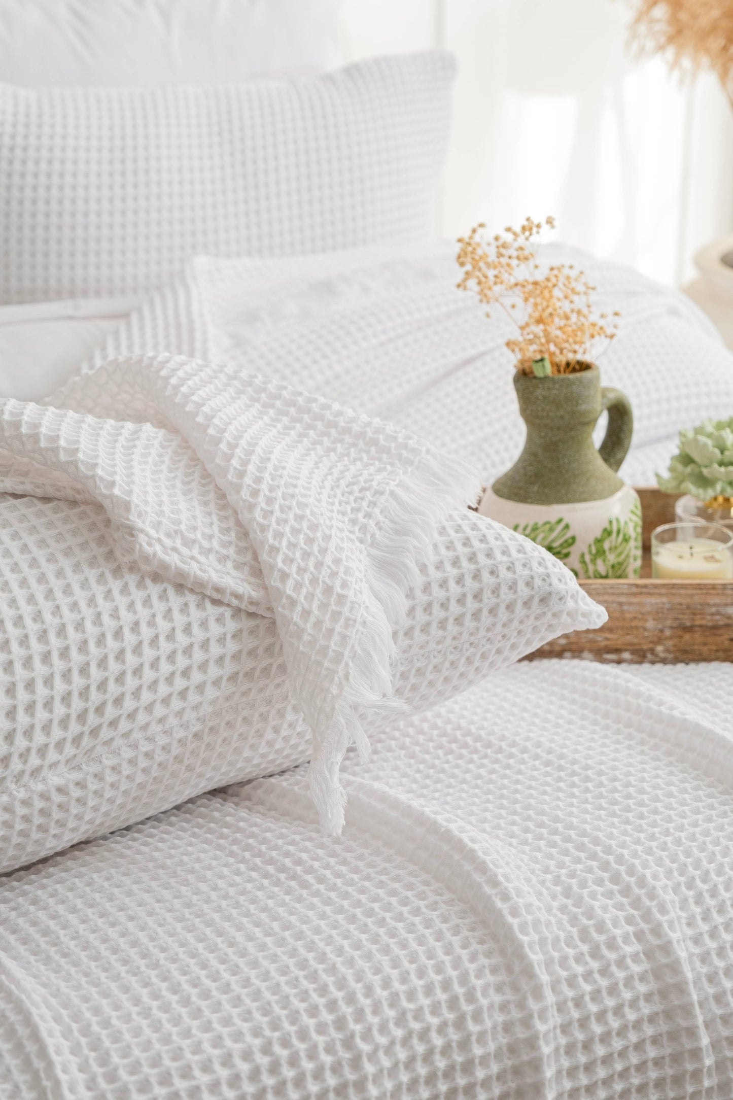 Naturloom - GOTS Certified Organic Cotton Waffle Blanket, Turkish Cotton Bedspread