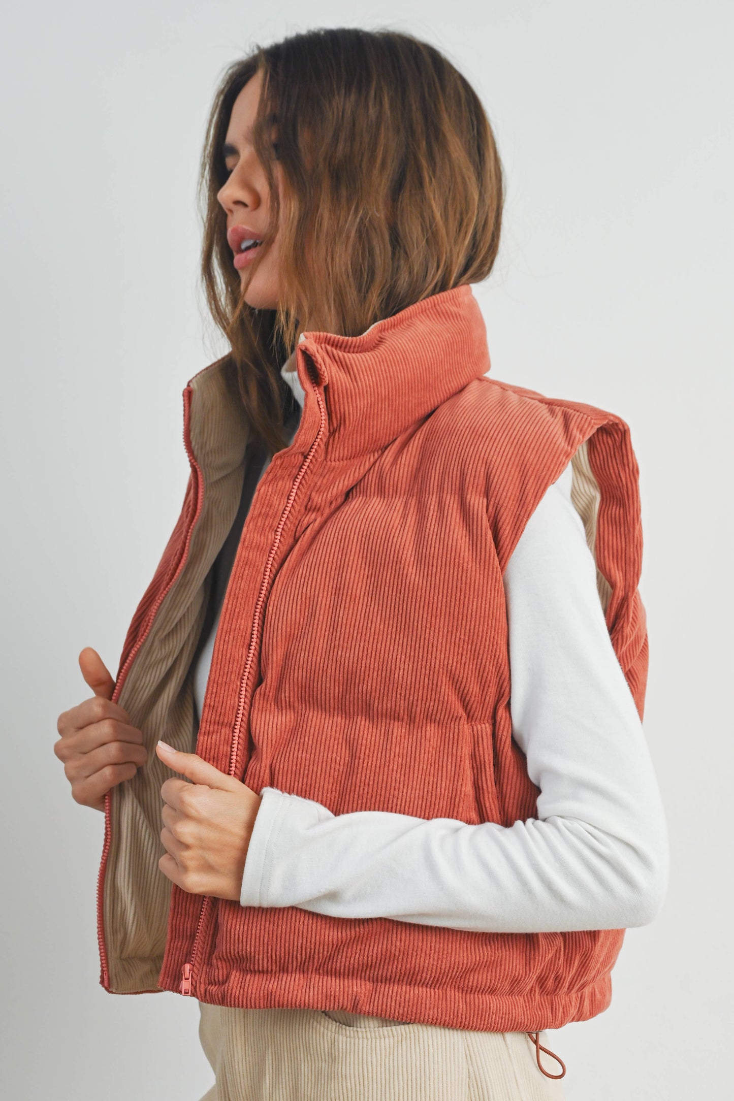 BUTTERMELON - FALL ADOREME CORDUROY PUFFER VEST - BMJ7242