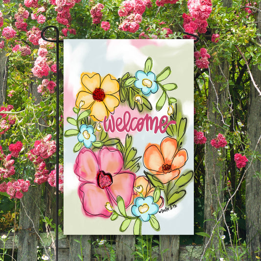 Baxter & Me - Blooming Welcome Garden Flag