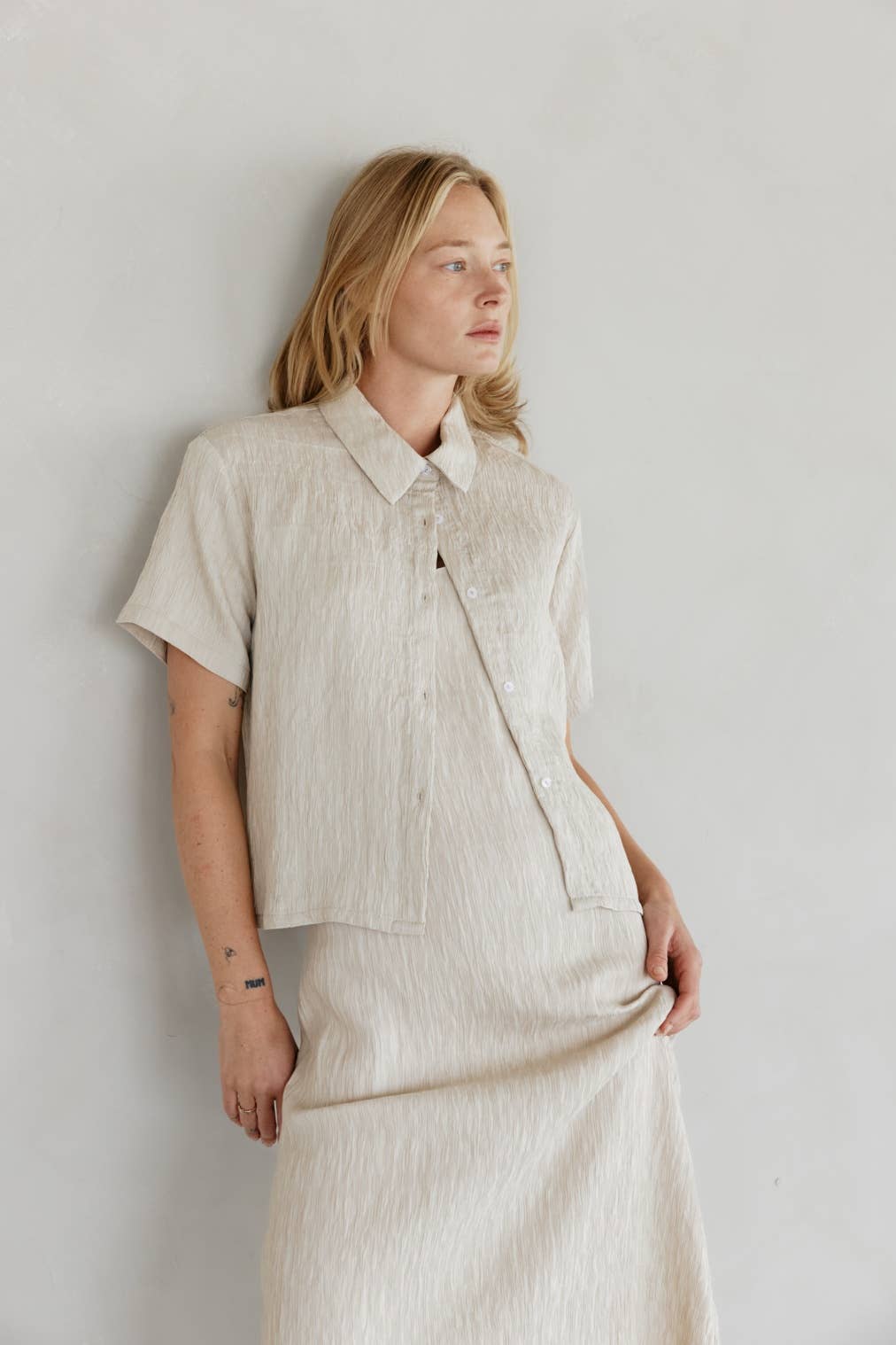 MOD REF - The Miranda Top | Textured Button-Down Top