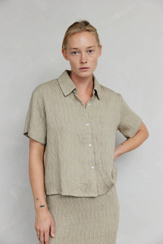 MOD REF - The Miranda Top | Textured Button-Down Top