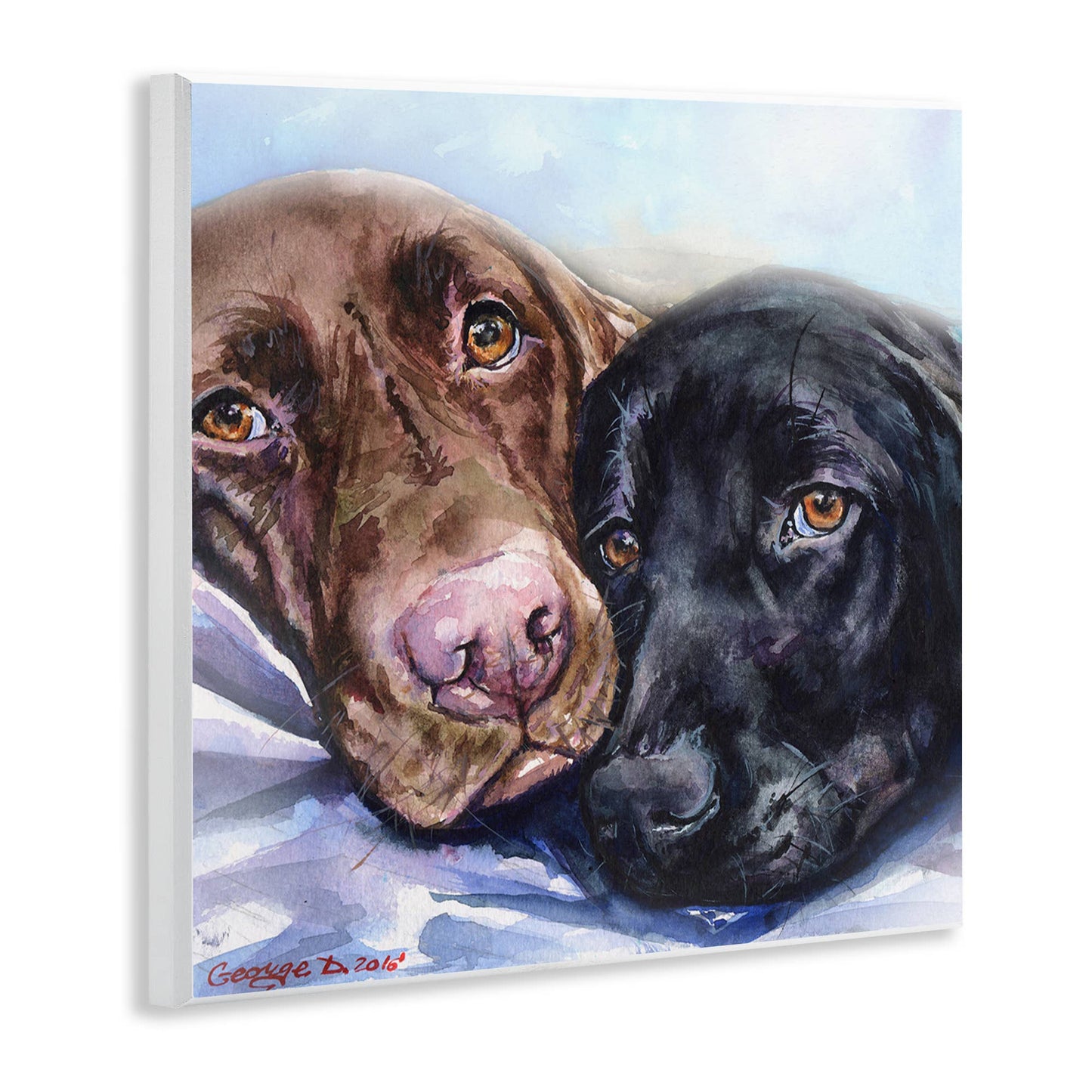 Stupell Industries - Labradors Dog Pet Animal Watercolor Painting Wall Plaque