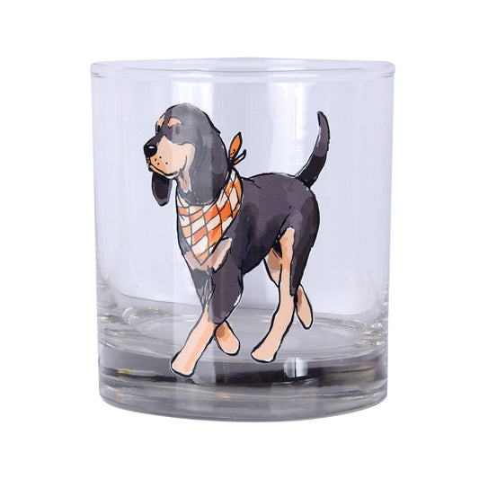Barrel Down South - Walking Coonhound Rocks Glass, Vols, UT