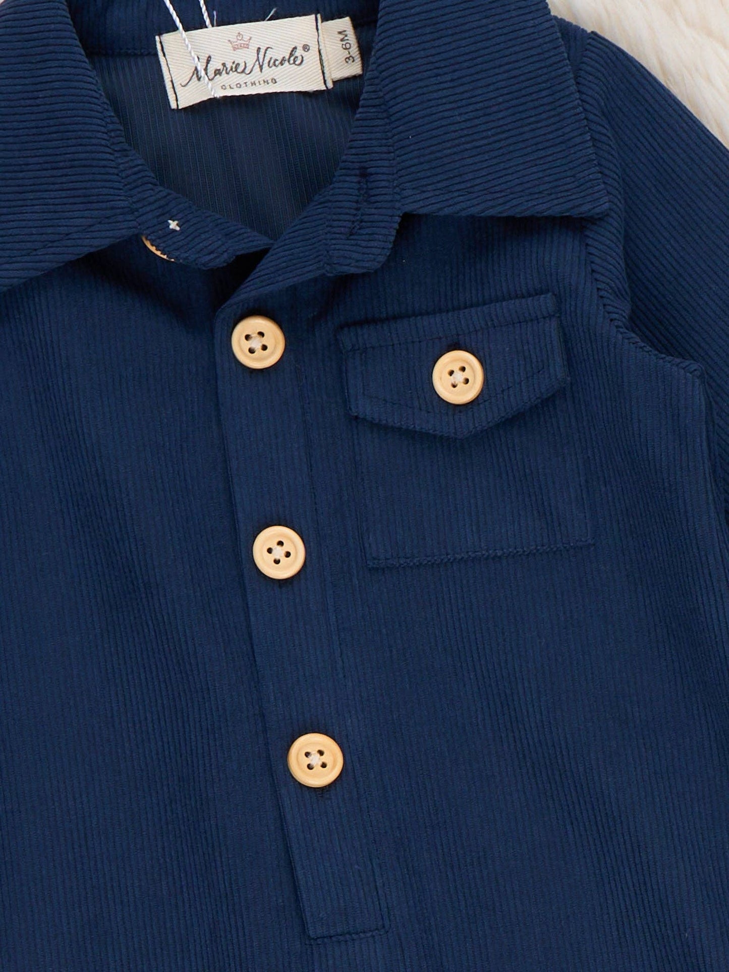 Marie Nicole Clothing - Classic Button-Up Romper- Navy