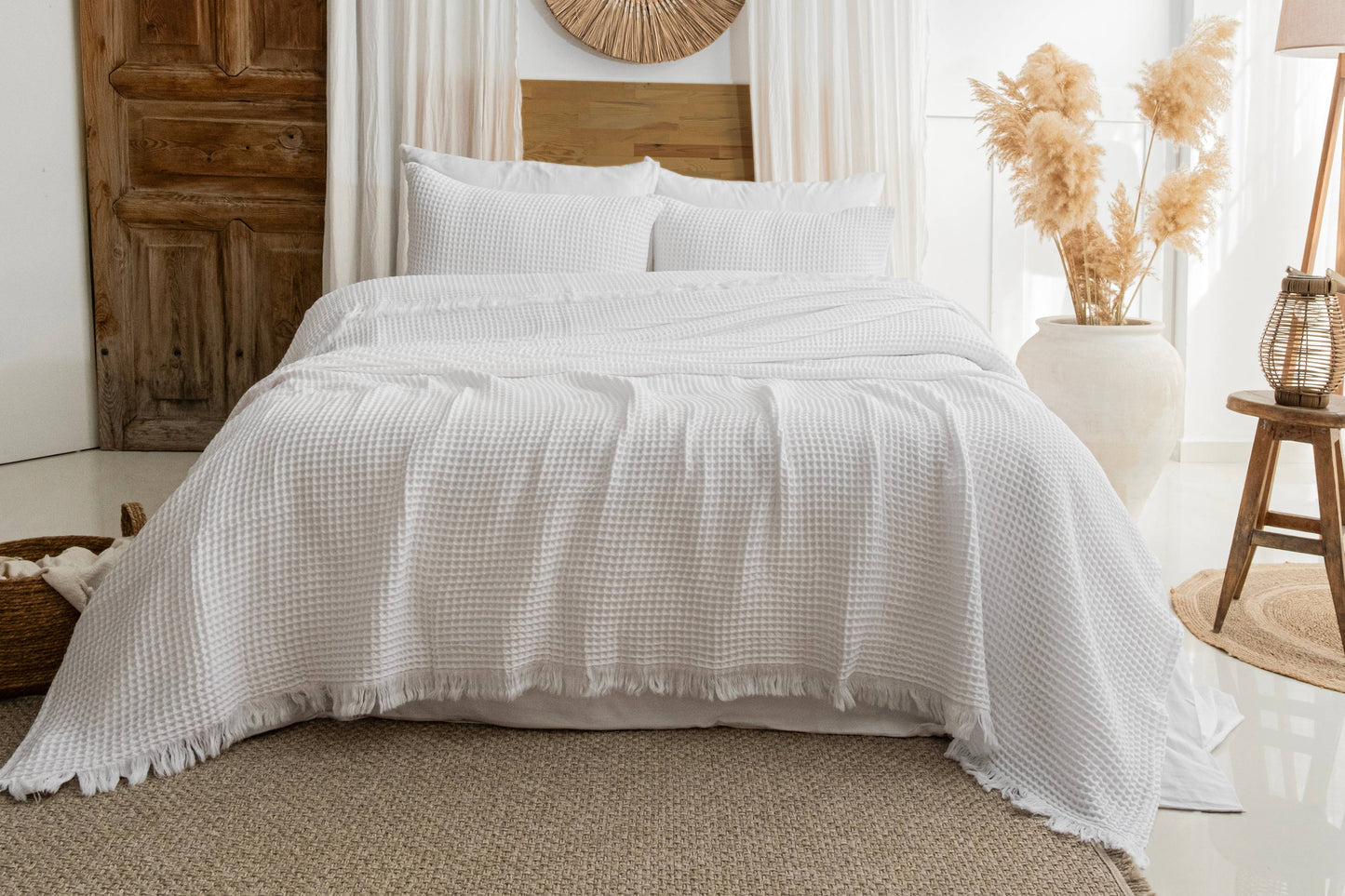 Naturloom - GOTS Certified Organic Cotton Waffle Blanket, Turkish Cotton Bedspread