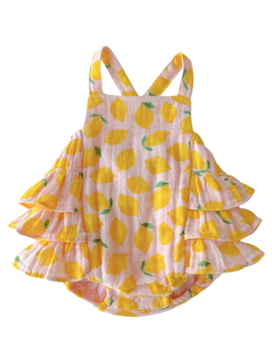 SIIX Collection - Lemon Sorbet / Muslin Ruffle Sunsuit