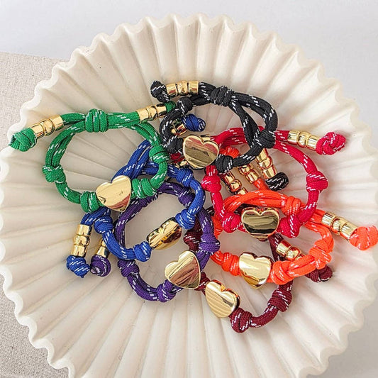 Pretty Simple - Knotty Cord Heart Bracelet - WATERPROOF