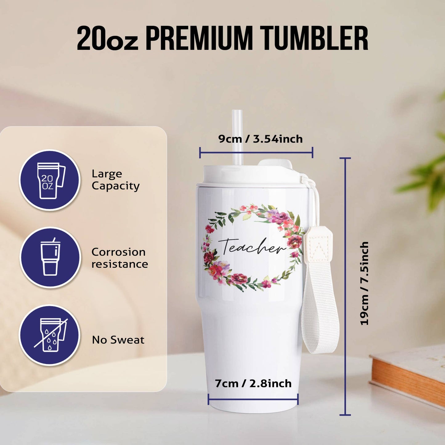 3dRose - 3dRose, Image of quote Teacher , Tumbler