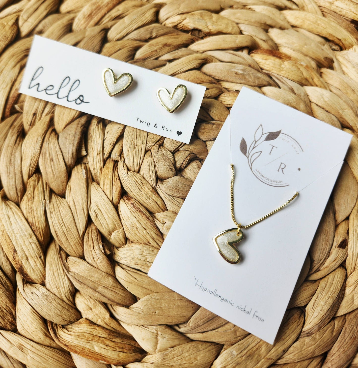 Twig & Rue boutique - Heart clay studs