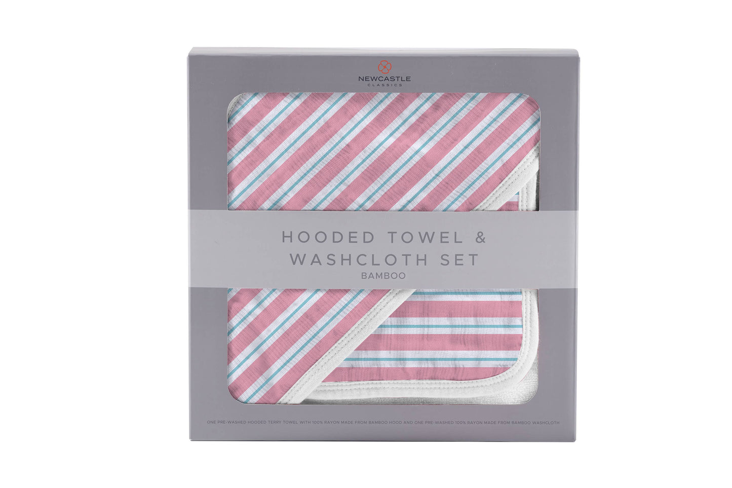 Newcastle Classics - Candy Stripe Hooded Towel and Washcloth Set