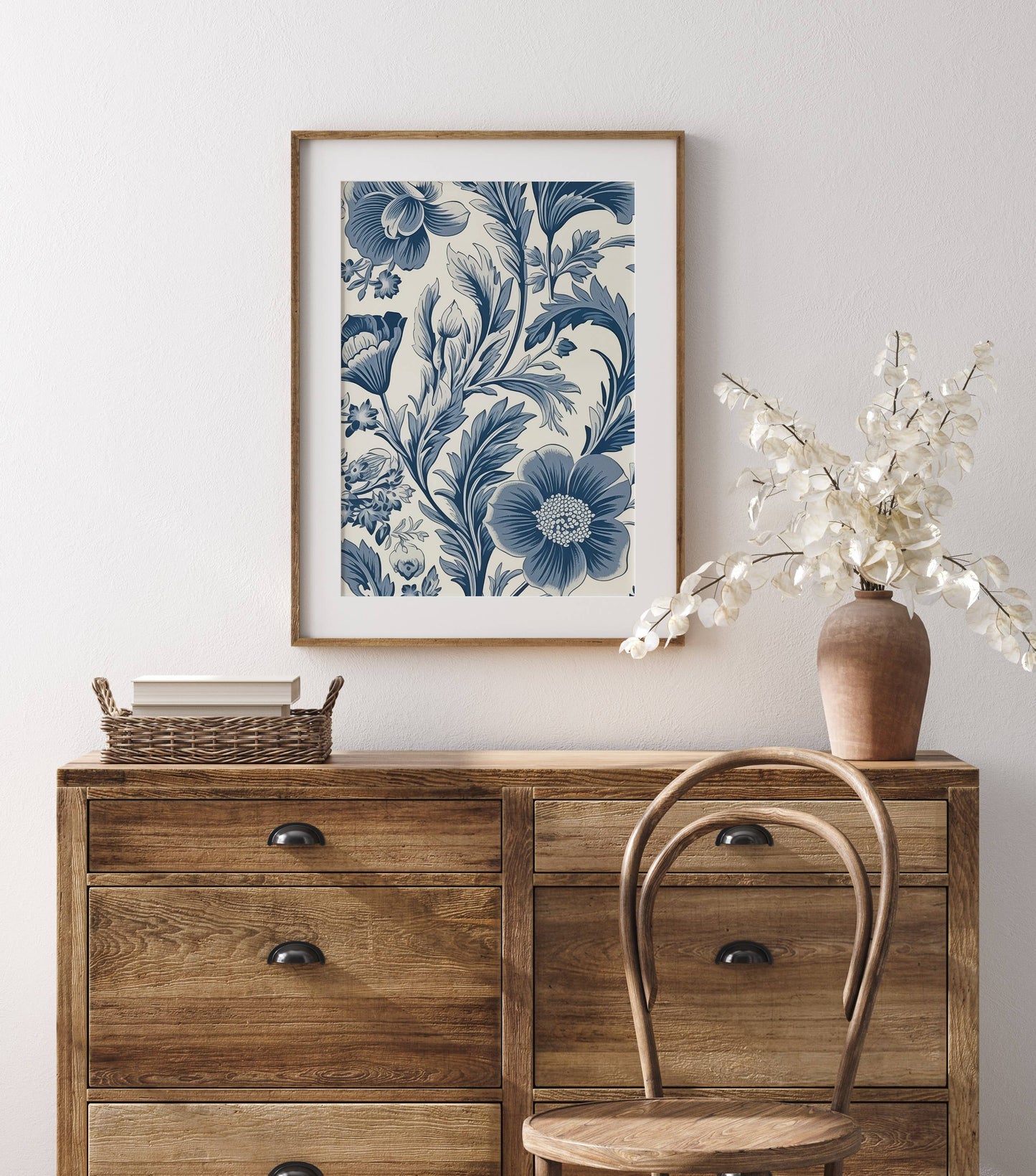 Porter Lane Home - Blue Floral Wallpaper Art Print