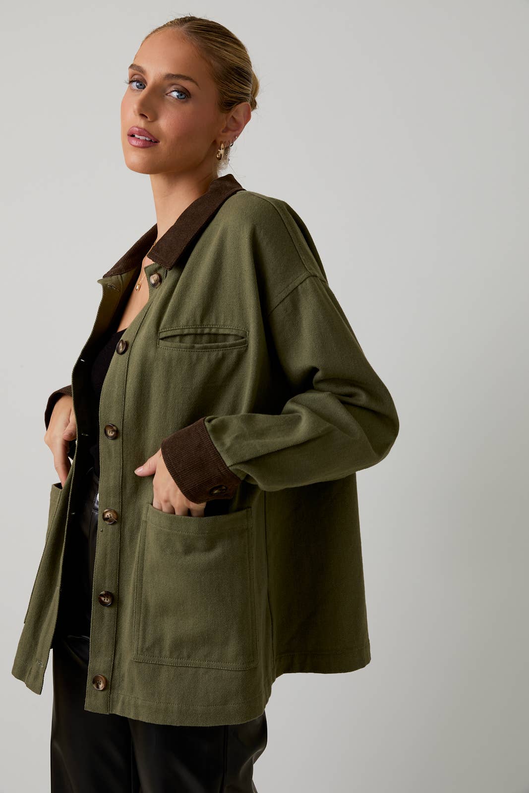Sunday Edition by LE LIS - BUTTON DOWN BARN JACKET