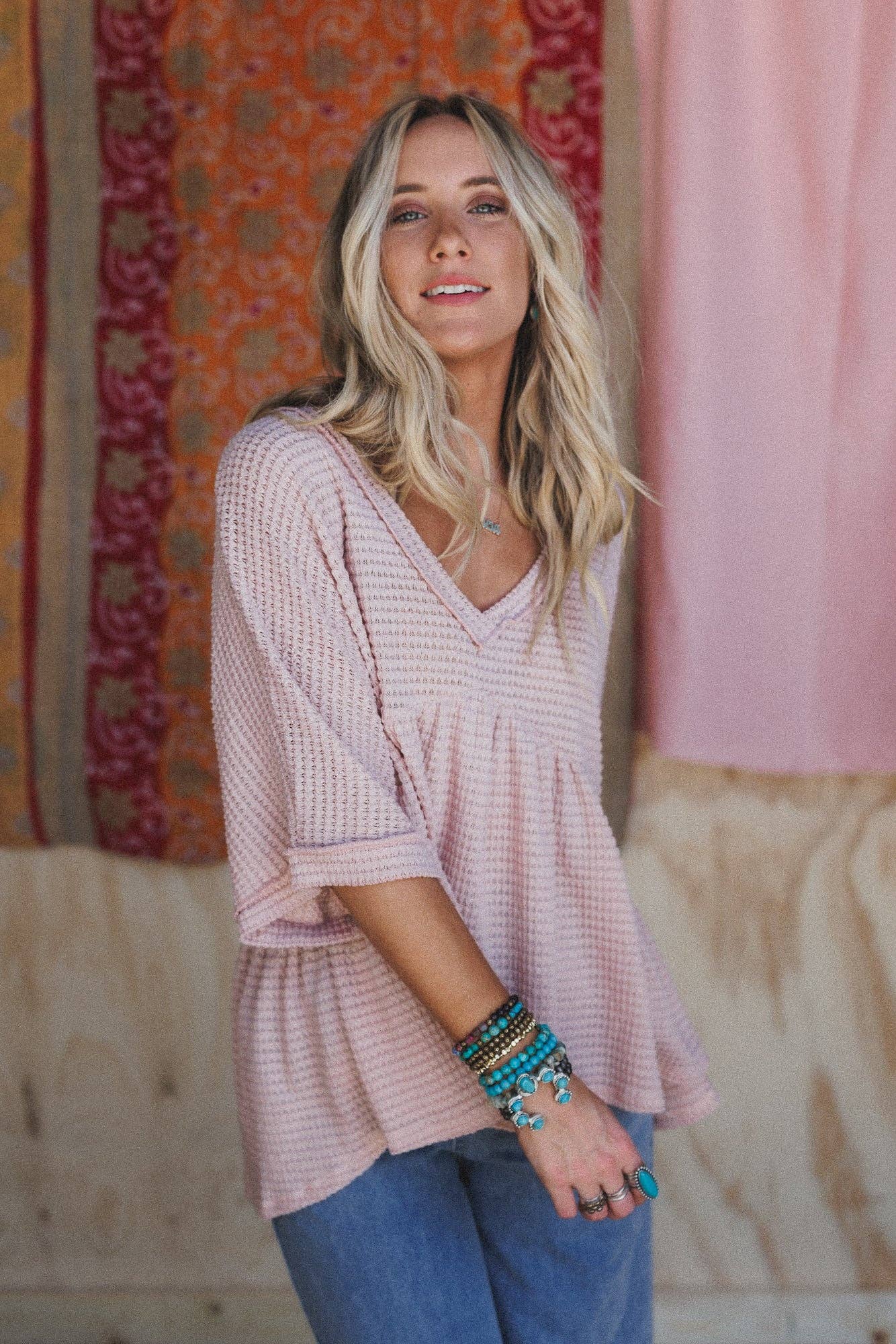 Three Bird Nest - Lush Drift Top - Dusty Rose