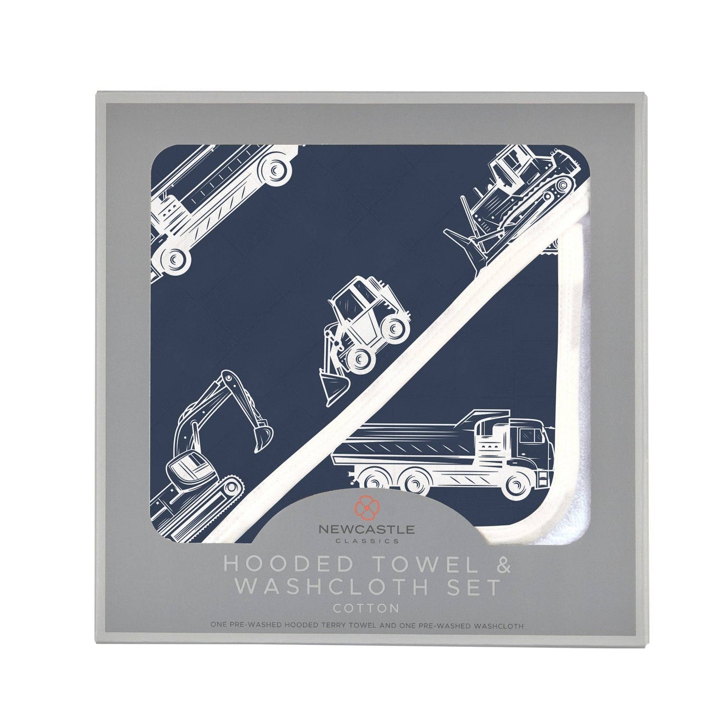 Newcastle Classics - Dump Trucks & Diggers Hooded Towel and Washcloth Set
